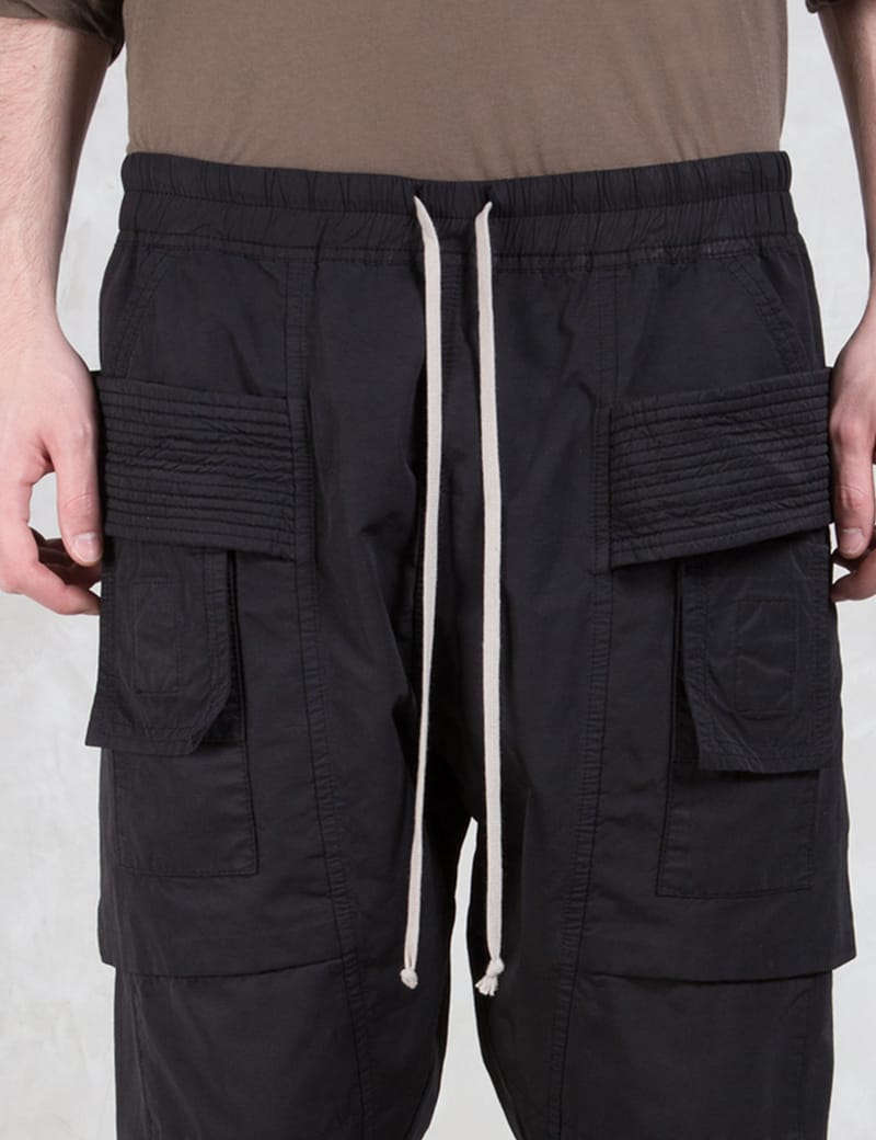 パンツ RICK OWENS drkshdw CREATCH CARGO  L Creatch Cargo Drawstring in Black – SVRN